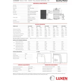 Luxen Solar 450W Bifazial Solarmodul TopCon Luxneri Series N5 Full Black