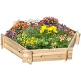 Outsunny Hochbeet mit sechseckiger Form Natur 100L x 92B x 16H cm