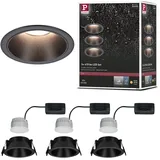 Paulmann Cole Coin Einbauleuchte 3er Set rund 88mm schwarz