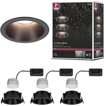 Paulmann Cole Coin Einbauleuchte 3er Set rund 88mm schwarz
