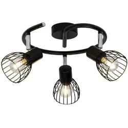 BRILLIANT Lampe Blacky Spotspirale 3flg schwarz   3x D45, E14, 40W, geeignet für Tropfenlampen (nicht enthalten)   Für LED-Leuchtmittel geeignet