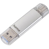 Hama C-Laeta 32 GB USB Type-A / USB Type-C Schwarz, Silber