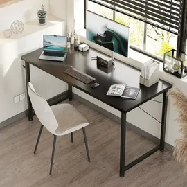 luxuskollektion ODK Schreibtisch Schwarz 120x50x74cm Bürotisch Mit Stauraum - Kopfhörerhalter