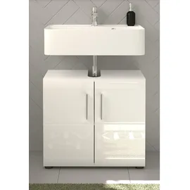 inn.furn Waschbeckenunterschrank 60 x 54 x 32 cm Weiß Hochglanz