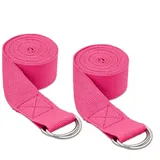 Relaxdays 2er Set, Yogagurte pink