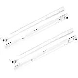 Schubladenschienen Rollenführung Schiene Schubladenauszug Weiß Teilauszug 1 Paar (350mm)