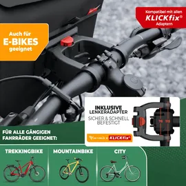 MIVELO Lenkertasche Fahrrad KLICKfix 100% wasserdicht - Fahrradtasche Lenker - abnehmbares Handyfach - Lenkertasche - Tasche Lenker - E-Bike tauglich (Grau)
