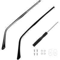 Angoily Brillen Ersatzbügel: 1 Paar Metall Ersatzbügel rutschfeste Brillenarme Beine Ersatz Brillen Reparatur Set - Schwarz