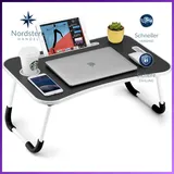 Faltbarer Laptoptisch Tragbar Betttisch mit Getränkehalter Tablet-Schlitz