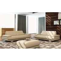 JVmoebel Sofa Leder Couch Polster Komplett Garnitur 3+2+1 Sofas Couchen Sitz Garnituren beige