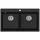 vidaXL Granitspüle Doppelbecken Schwarz