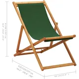 vidaXL Strandstuhl Eukalyptusholz und Stoff Grün