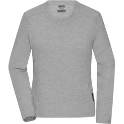 Damen Bio Workwear Longsleeve Shirt - Farbe grau - Größe 4XL