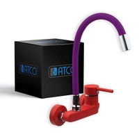 ATCO® Wandarmatur Armatur Küche Spültischarmatur Küchenarmatur rot-violett