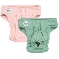 Holly Good Girl Period Panty Läufigkeitshose für Hündinnen 2 STK. - Waschbare Stoffwindeln aus Oeko-TEX zertifizierter Baumwolle - Hundewindeln mit anpassbarem Klettverschluss (Grün, XS)