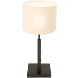 Steinhauer Tischleuchte Schreibtischlampe Beistelllampe Metall Stoff Drehschalter Weiß