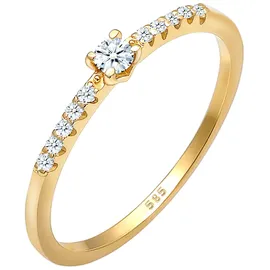 Elli DIAMONDS Geo Microsetting Diamant (0.11 ct.) 585 Gelbgold Ringe Damen