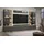 trendteam smart living Baggio Wohnwand Grau/Eiche Set bestehend aus 2 Hängevitrine, 1 Wandpaneel und 3 Lowboard (BxHxT) 360 x 212 x 40 cm für TV bis 75 Zoll