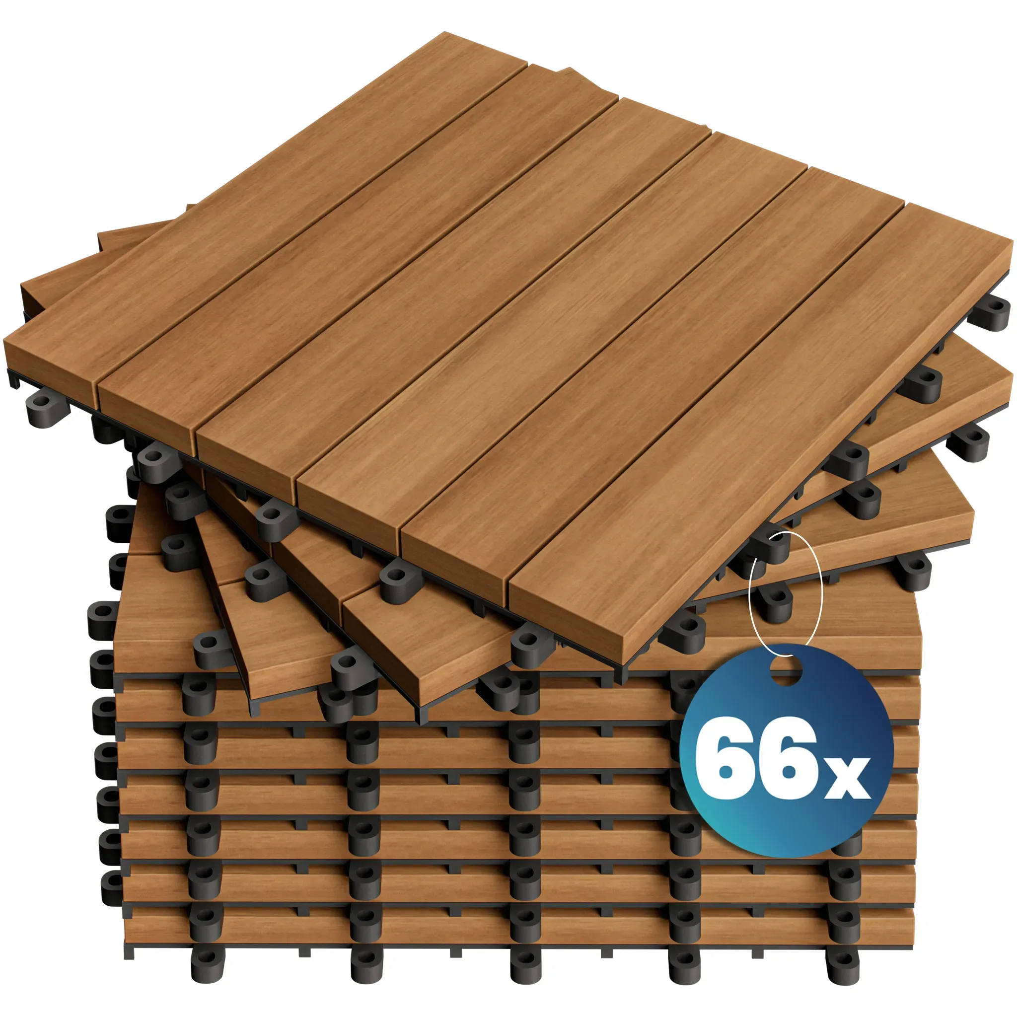 Decking Tiles 66Pcs Acacia Wood 30x30cm
