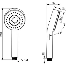 Hansa Handbrause HANSABASIC d= 90mm, 1-strahlig, chrom