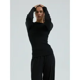 seamless basic Top Wooly schwarz, S/M,