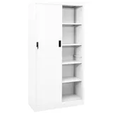 vidaXL Büroschrank mit Schiebetür Weiß 90x40x180 cm Stahl