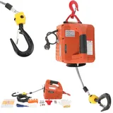 CDZHLTG Elektrische Seilwinde 500KG, 1500W Elektrischer Seilzug Tragbarer Winden Hebezeuge 230V mit Drahtlose Fernbedienung 7.6m/25ft Maximale Hubhöhe für Anheben 5M/min