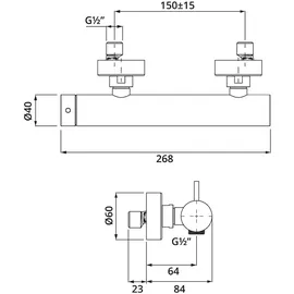 Herzbach DEEP Einhandmischer Aufputz Edelstahl 18.021000.1.09