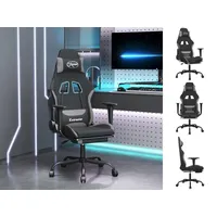 VidaXL Gaming-Stuhl mit Fußstütze Schwarz und Hellgrau Stoff