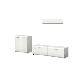 Möbel Kraft Wohnkombination ¦ weiß ¦ Maße (cm): B: 255 H: 160