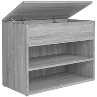 Furnicato Schuhschrank Schuhbank Grau Sonoma 60x30x45 cm Holzwerkstoff (1-St)