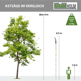 Baumarktplus Alu Astsäge 6,5 m Teleskopsäge Klinge beidseitig gezahnt inkl. Tragetasche