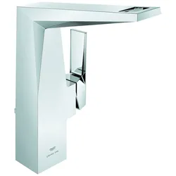 Einhand-Waschtischbatterie Allure Brilliant Private Collection 24400, L-Size, Griff mit Rändelstruktur, Zugstangen-Ablaufgarnitur 1 1/4, chrom
