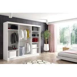 altdecor Kleiderschrank, Schwarz, Holzwerkstoff, 250x215x61 cm, Schlafzimmer, Kleiderschränke