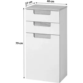 Held Möbel »Siena«, BxHxT: 40 x 79 x 27 cm, - weiss