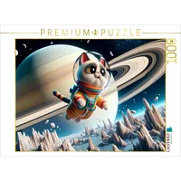 Calvendo Puzzle Katzenkosmonaut: Tanz durch Saturns Ringe 1000 Teile