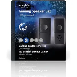 Nedis Kompakte Stereo USB 2.0 Lautsprecher - Gaming - Büro, Schwarz