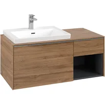Villeroy & Boch Waschbeckenunterschrank 2 Auszüge 100,0 x 51,6 x 42,3 cm Kansas Oak / Aluminium glänzend