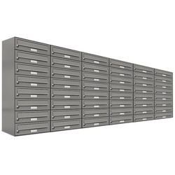 AL Briefkastensysteme Wandbriefkasten 48er Premium Briefkasten Aluminiumgrau RAL Farbe 9007 für Außen Wand grau
