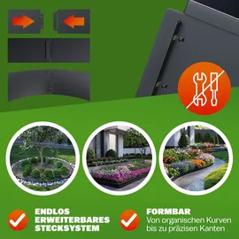 Gardebruk GARDEBRUK® Rasenkante verzinkt 25m x 14cm hoch Schwarz