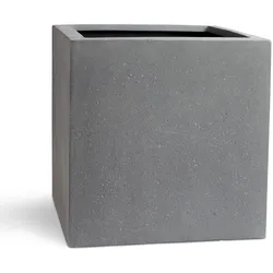 Polystone Pflanzwürfel - glatte Oberfläche 40 cm grau