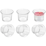 Belle Vous Dekoobjekt Transparent Glass Tealight Holders (6 pcs) - Candle Jars 4.5 x 4.5 cm, Glass Tealight Holders (6 pcs) - 4.5 x 4.5 cm weiß