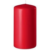 Wenzel Stumpenkerze H 13 cm SAFE CANDLE, Rubinrot - Paraffinwachs - 7 x 13 cm - selbstlöschend