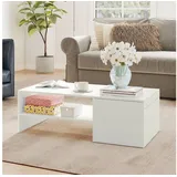 Homcom Couchtisch Weiß Spanplatte 110 x 52 x 36 cm