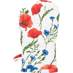 REDBEST Topflappen Ofenhandschuh, (1-tlg), Blumen rot