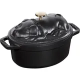 Staub Schwein Cocotte 17 cm schwarz