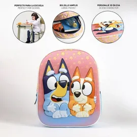 Cerdá Bluey 3D Kinder Rucksack, Rosa