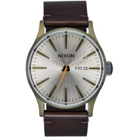 Nixon Unisex Analog Japanisches Quarzwerk Uhr mit Leder Armband A105-5093-00