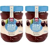 Schwartau Extra Zero Schwarzkirsche, Fruchtaufstrich ohne Zuckerzusatz, 15 kcal pro 25g, 280g (Packung mit 2)