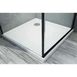 Bernstein Duschkabine Bernstein Eckdusche Nano 6mm Echtglas Ex416s Schwarz 80x80x195cm